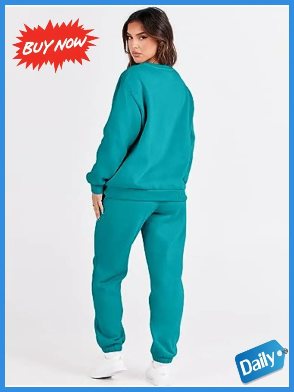 Womens Lounge Set 2 Piece Sweatsuit Jogger Pants Crewneck Sweatshirt